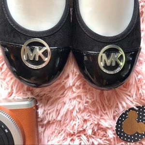 Michael Kors Black Canvas Ballet Flats